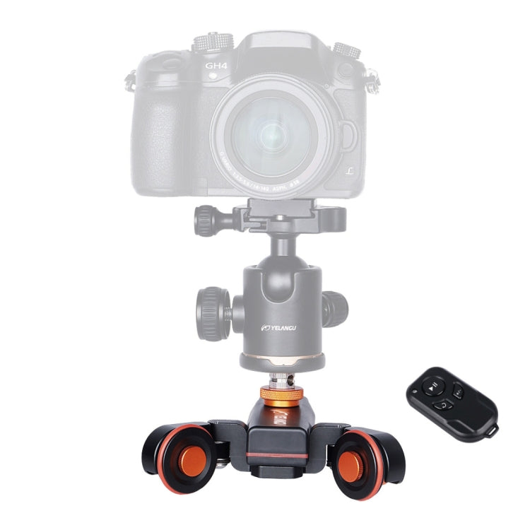 YELANGU L4X Camera Wheel Dolly II Electric Track Slider 3-Wheel Video Pulley Rolling Dolly Car with Remote Control for DSLR / Home DV Cameras, GoPro, Smartphones, Load: 3kg, L4X Dolly Car Black L4X Dolly Car Black