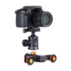 YELANGU L4X Camera Wheel Dolly II Electric Track Slider 3-Wheel Video Pulley Rolling Dolly Car with Remote Control for DSLR / Home DV Cameras, GoPro, Smartphones, Load: 3kg, L4X Dolly Car Black