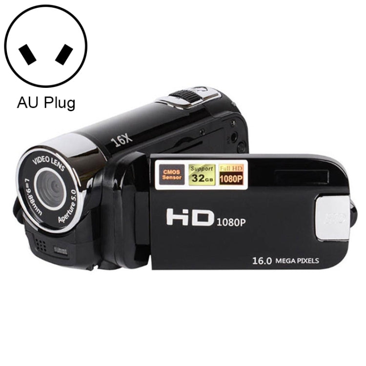 16X Digital Zoom HD 16 Million Pixel Home Travel DV Camera, AU Plug, AU Plug AU Plug Black