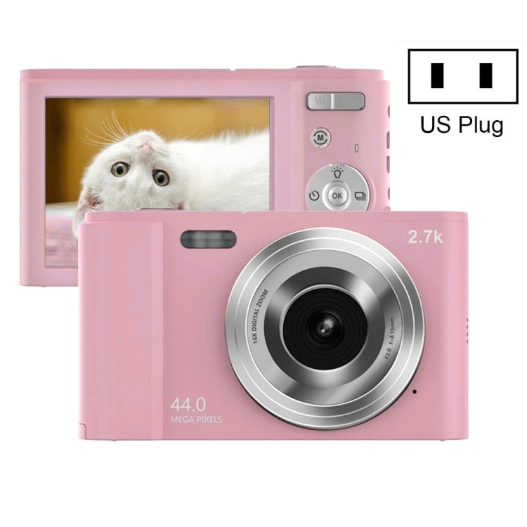 DC302 2.88 inch 44MP 16X Zoom 2.7K Full HD Digital Camera Children Card Camera, US Plug, DC302, US Plug – Lanyard DC302, US Plug Pink