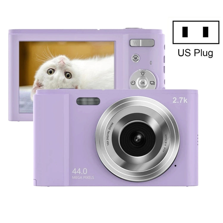 DC302 2.88 inch 44MP 16X Zoom 2.7K Full HD Digital Camera Children Card Camera, US Plug, DC302, US Plug – Lanyard DC302, US Plug Purple