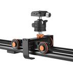 YELANGU L4X-BE YLG1817A 60cm Aluminum Alloy Splicing Slide Rail Track + 3-Wheel Video Pulley Rolling Dolly Car for SLR Cameras / Video Cameras, L4X-BE 60cm Rail Track + Dolly Car – Aluminum Alloy