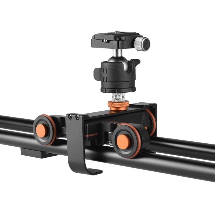 YELANGU L4X-BE YLG1817A 60cm Aluminum Alloy Splicing Slide Rail Track + 3-Wheel Video Pulley Rolling Dolly Car for SLR Cameras / Video Cameras, L4X-BE 60cm Rail Track + Dolly Car – Aluminum Alloy