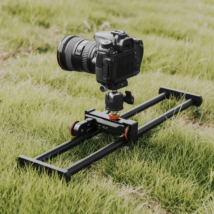 YELANGU L4X-BE YLG1817A 60cm Aluminum Alloy Splicing Slide Rail Track + 3-Wheel Video Pulley Rolling Dolly Car for SLR Cameras / Video Cameras, L4X-BE 60cm Rail Track + Dolly Car – Aluminum Alloy