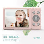 DC402 2.4 inch 44MP 16X Zoom 2.7K Full HD Digital Camera Children Card Camera, UK Plug, UK Plug – Lanyard