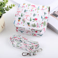 Cactus Flamingo Pattern Full Body Camera PU Leather Case Bag with Strap for FUJIFILM instax mini 9 / mini 8+ / mini 8, Cactus Flamingo Cactus Flamingo
