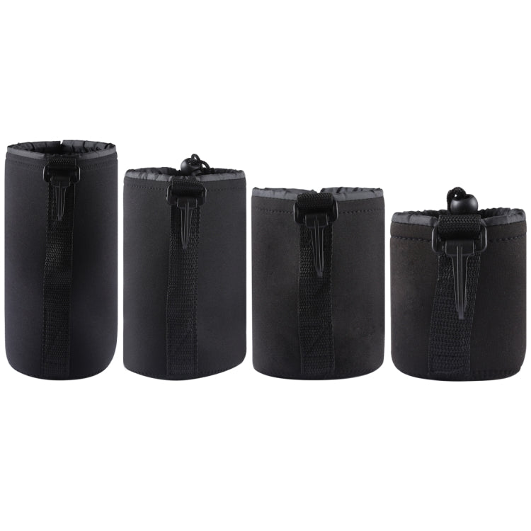 4 PCS Neoprene SLR Camera Lens Carrying Bag Pouch Bag with Carabiner, Size: 10x22cm, 10x14cm, 10x18cm, 8x10cm, 4 Size 4 Size