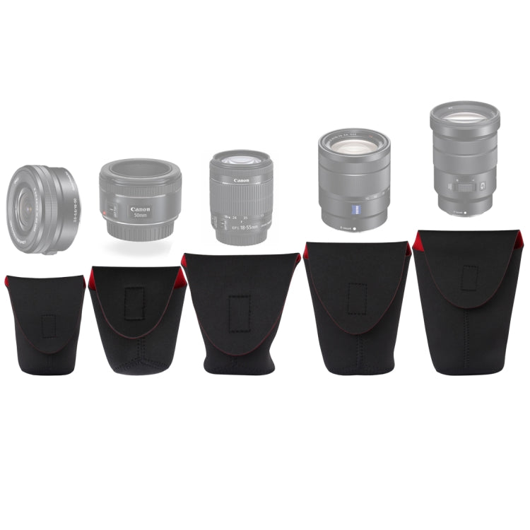 5 in 1 SLR Camera Lens Package Thickening Shockproof Neoprene Lens Storage Bag Sticky Deduction, 5 in 1 5 in 1