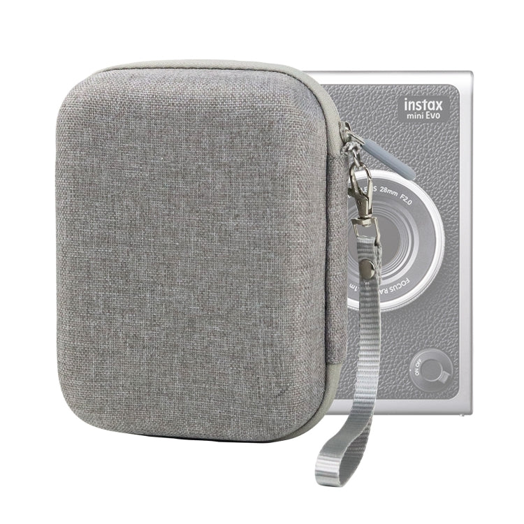 Hard Case Box Storage Bag for FUJIFILM Instax mini EVO, Fabric Pattern Black, Fabric Pattern Grey – Wear-resistant, Lanyard Fabric Pattern Grey Grey