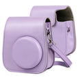 Leather Case Full Body Camera Bag with Shoulder Strap for FUJIFILM Instax mini 11, Purple Purple