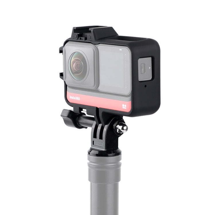 Plastic Frame Mount Protective Case Cage with Tripod Base Adapter & Long Screw & Cold Shoe Base for Insta360 One R, Cold Shoe Frame – Durable Build, Easy to Use