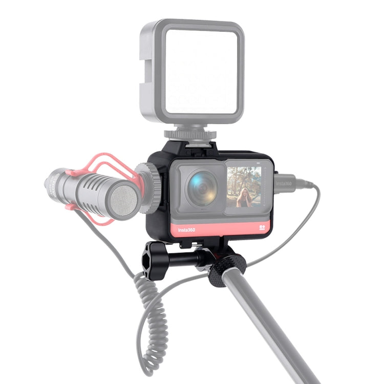 Plastic Frame Mount Protective Case Cage with Tripod Base Adapter & Long Screw & Cold Shoe Base for Insta360 One R, Cold Shoe Frame – Durable Build, Easy to Use
