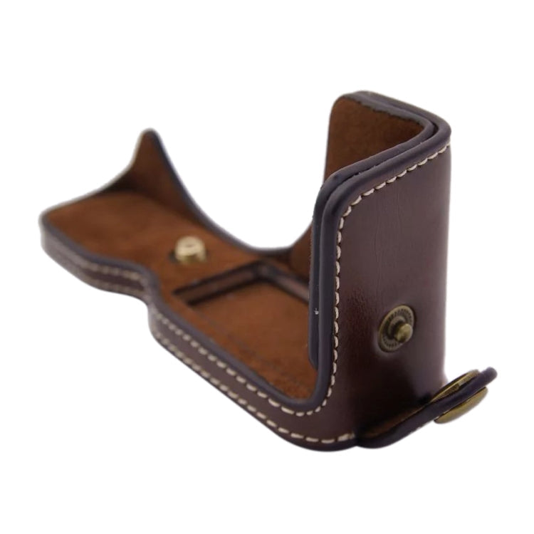 1/4 inch Thread PU Leather Camera Half Case Base for Canon EOS M100 – Leather, For Canon EOS M100