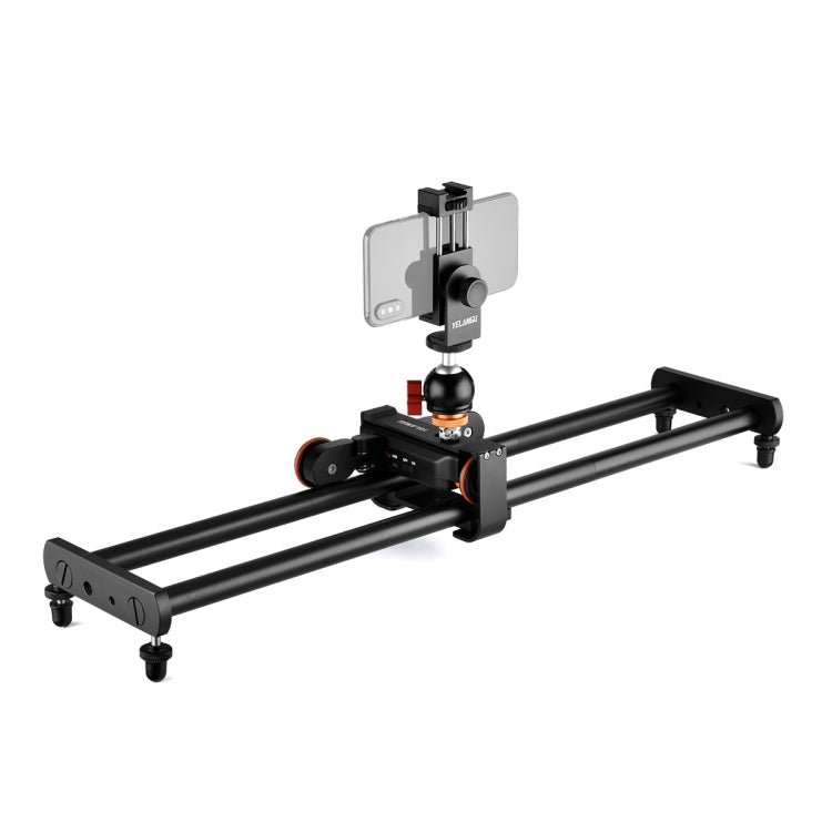 YELANGU L60E 60cm Slide Rail Track + L4 3-Wheel Video Dolly with Phone Clamp & Ballhead, L60E+L4X+PC03+T1 – Aluminum Alloy L60E+L4X+PC03+T1