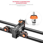 YELANGU L60E 60cm Slide Rail Track + L4 3-Wheel Video Dolly with Phone Clamp & Ballhead, L60E+L4X+PC03+T1 – Aluminum Alloy