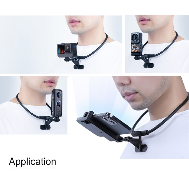 Hands Free Lazy Wearable Neck Phone Camera Holder with Phone Clamp, Extended Version, Neck Holder C – Durable Build, Easy to Use