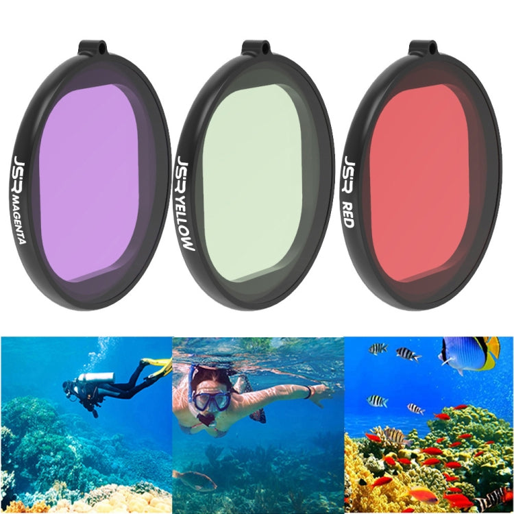 JSR Round Housing Diving 3 in 1 Red + Yellow + Purple Lens Filter for GoPro HERO8 Black, 3 in 1 Color Filter 3 in 1 Color Filter