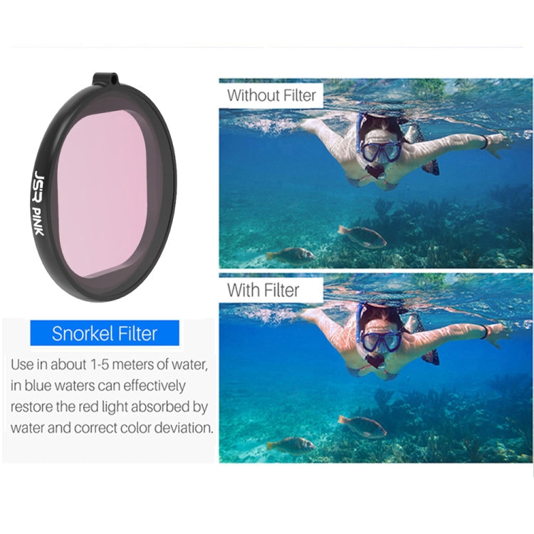JSR Round Housing Diving 3 in 1 Red + Yellow + Purple Lens Filter for GoPro HERO8 Black, 3 in 1 Color Filter