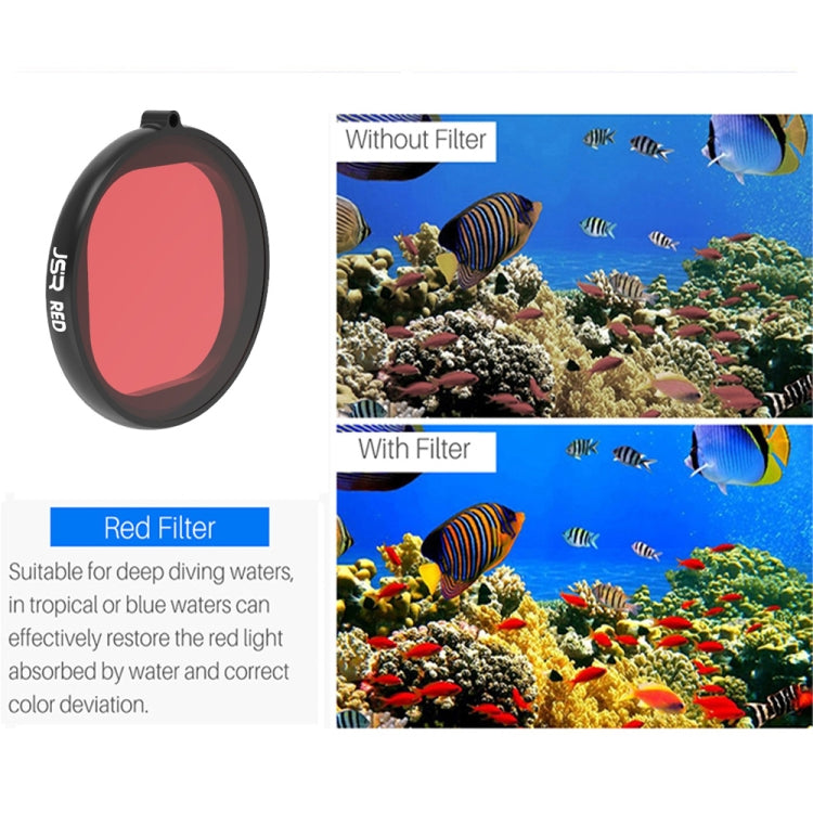 JSR Round Housing Diving 3 in 1 Red + Yellow + Purple Lens Filter for GoPro HERO8 Black, 3 in 1 Color Filter