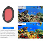 JSR Round Housing Diving 3 in 1 Red + Yellow + Purple Lens Filter for GoPro HERO8 Black, 3 in 1 Color Filter