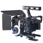 YELANGU YLG1105A Handle Video Camera Cage Stabilizer Kit with Matte Box & Follow Focus for Panasonic Lumix DMC-GH4 & G7 / Sony A7 & A7S & A7R & A7RII & A7SII, YLG1105A