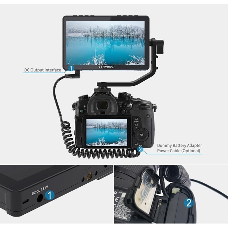 FEELWORLD F5 Pro V4 6 inch Touch Screen DSLR Camera Field Monitor 3D LUT 4K HDMI Input Output Tilt Arm, F5 Pro V4 – Flip, TPU, 4K
