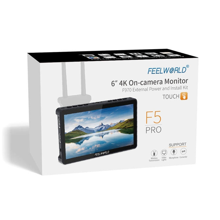 FEELWORLD F5 Pro V4 6 inch Touch Screen DSLR Camera Field Monitor 3D LUT 4K HDMI Input Output Tilt Arm, F5 Pro V4 – Flip, TPU, 4K