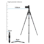 BEXIN RC334 Portable Collapsible Carbon Fiber Camera Tripod with K44 Panoramic BallHead, RC334+K44