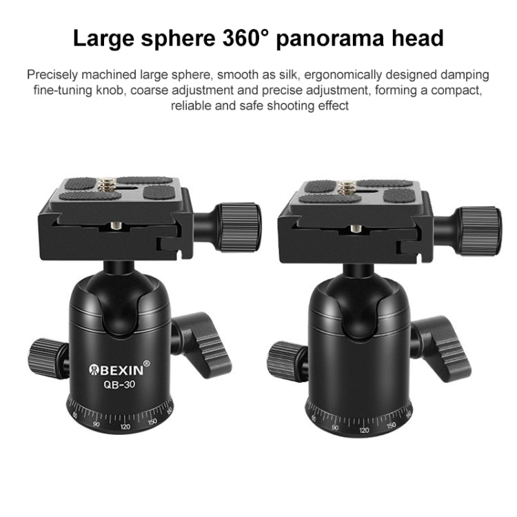 BEIXIN QB-30 360 Degree Rotation Panorama Metal Ball Head with Quick Release Plate, QB-30 – Aluminum Alloy