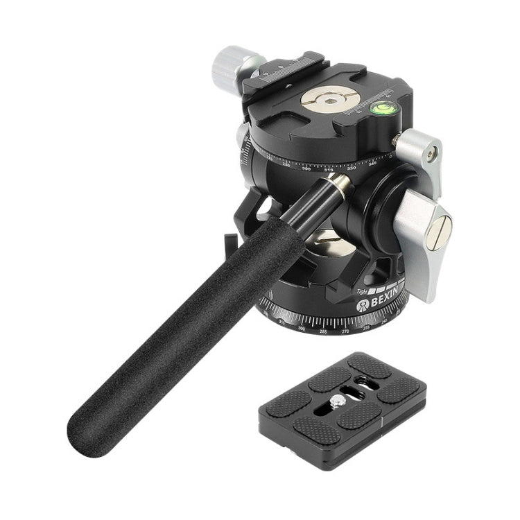 BEXIN DT-02R/S 2D 720 Degree Panorama Heavy Duty Tripod Action Fluid Drag Head with Quick Release Plate, DT-02R/S DT-02R S