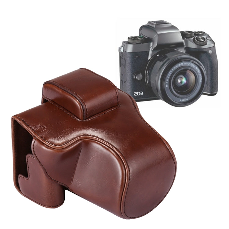 Full Body Camera PU Leather Case Bag with Strap for Canon EOS M5 – Leather, For EOS M5