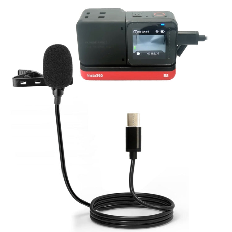 Lavalier Clip Type-C Recording Microphone – Durable Build, Easy to Use, For Insta360 ONE R For Insta360 ONE R