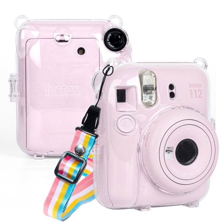 For FUJIFILM Instax mini 12 Crystal Hard Case Camera Bag with Shoulder Strap, For FUJIFILM Instax mini 12 For FUJIFILM Instax mini 12