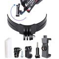 Foldable Bending Action Camera Phone Helmet Mount Kit with J-Hook Buckle & Rotation Phone Clamp & Adapter, Foldable Bending Mount Foldable Bending Mount