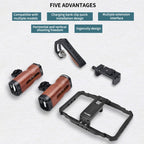 YELANGU LW101Vlogging Live Broadcast Smartphone Video Rig Handles Stabilizer Kits, LW101