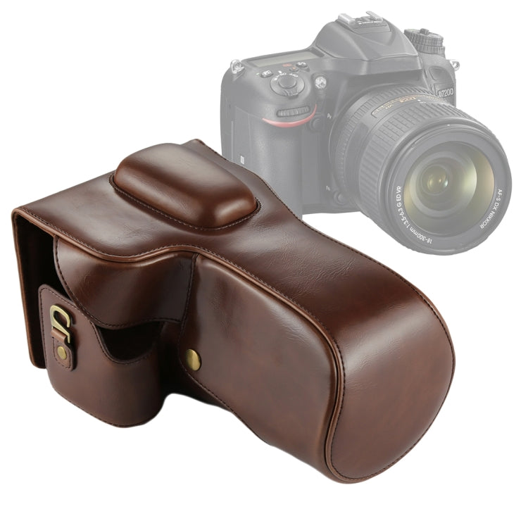 Full Body Camera PU Leather Case Bag for Nikon D7200 / D7100 / D7000 (18-200 / 18-140mm Lens), For D7200 For D7200 Coffee