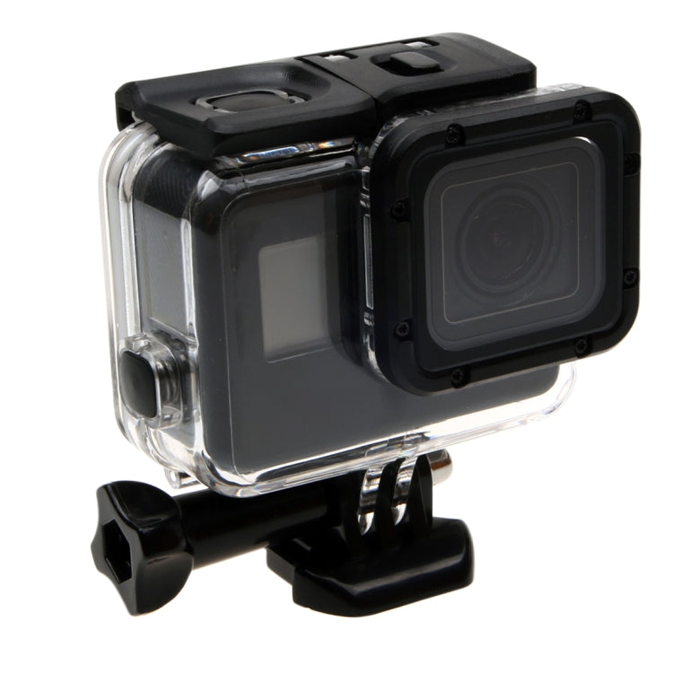 For GoPro HERO6 /5 30m Waterproof Housing Protective Case + Hollow Back Cover with Buckle Basic Mount & Screw, No Need to Disassemble Lens(GP413), Housing Case+ Back cover – Waterproof