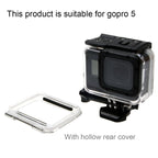 For GoPro HERO6 /5 30m Waterproof Housing Protective Case + Hollow Back Cover with Buckle Basic Mount & Screw, No Need to Disassemble Lens(GP413), Housing Case+ Back cover – Waterproof