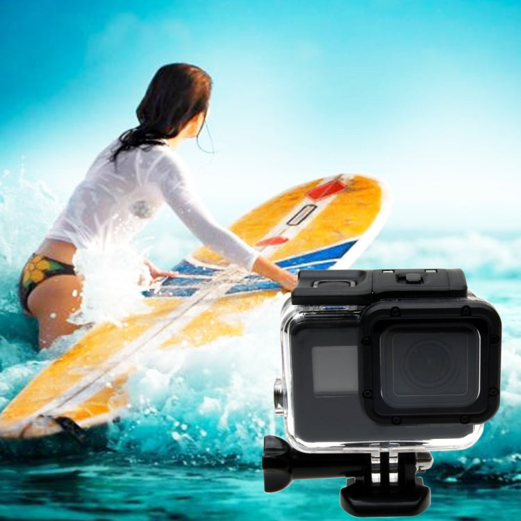 For GoPro HERO6 /5 30m Waterproof Housing Protective Case + Hollow Back Cover with Buckle Basic Mount & Screw, No Need to Disassemble Lens(GP413), Housing Case+ Back cover – Waterproof