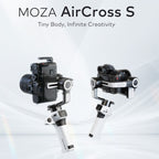 MOZA AirCross S 3 Axis Foldable Handheld Gimbal Stabilizer for DSLR Cameras and Smart Phone, AirCross S