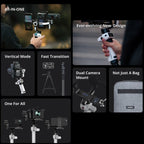 MOZA AirCross S 3 Axis Foldable Handheld Gimbal Stabilizer for DSLR Cameras and Smart Phone, AirCross S