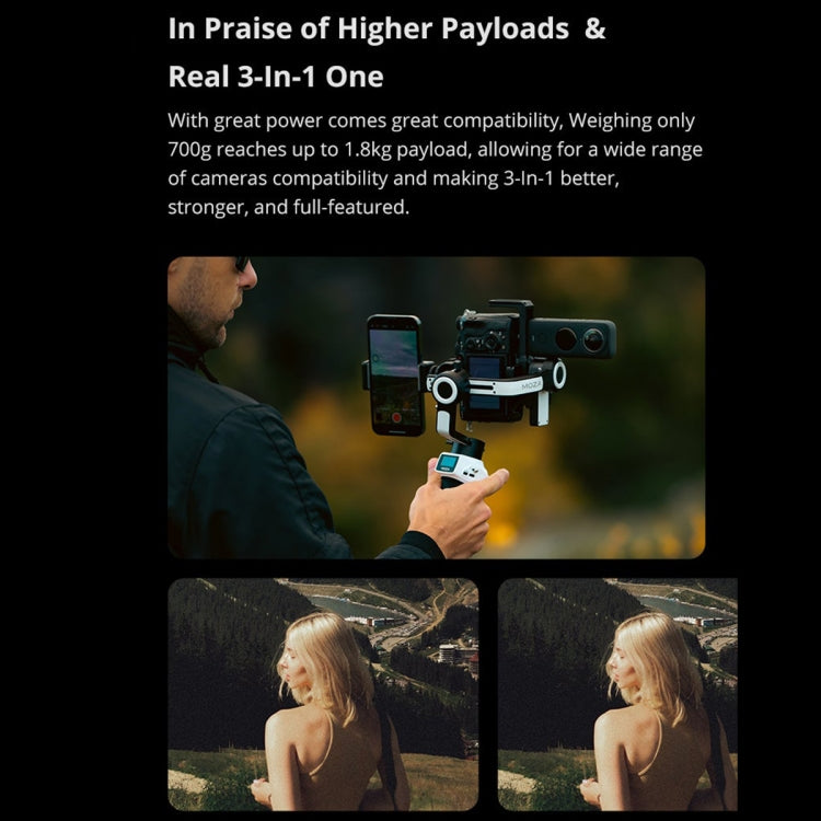 MOZA AirCross S 3 Axis Foldable Handheld Gimbal Stabilizer for DSLR Cameras and Smart Phone, AirCross S