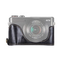 1/4 inch Thread PU Leather Camera Half Case Base for Canon G7 X Mark II, For Canon G7X2 For Canon G7X2 Black