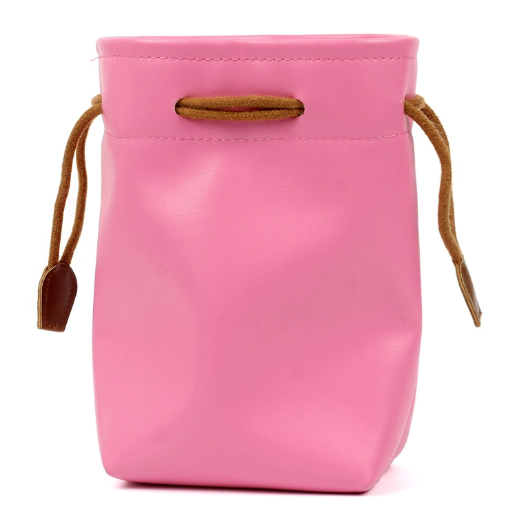 Universal Vintage PU Leather Bundle Pocket Case Bag for Polaroid Mini Camera& Digital Camera without Lens, with Rope Size: 19.5cm x 11.5cm x 7.5cm Pink