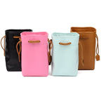Universal Vintage PU Leather Bundle Pocket Case Bag for Polaroid Mini Camera& Digital Camera without Lens, with Rope Size: 19.5cm x 11.5cm x 7.5cm