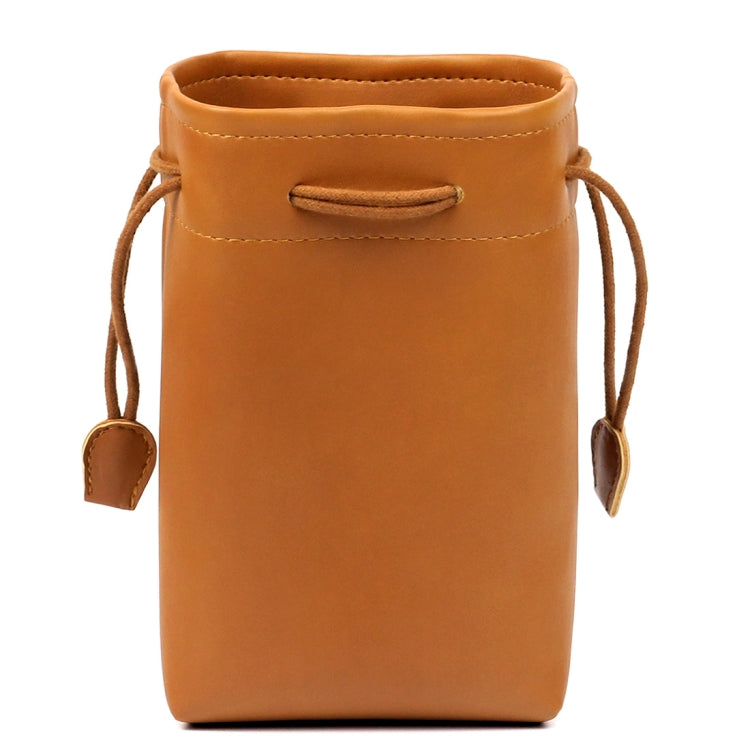 Universal Vintage PU Leather Bundle Pocket Case Bag for Polaroid Mini Camera& Digital Camera without Lens, with Rope Size: 19.5cm x 11.5cm x 7.5cm – Leather Brown
