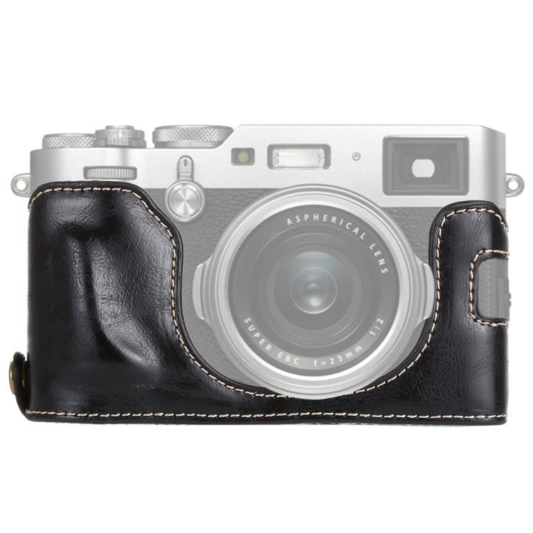 1/4 inch Thread PU Leather Camera Half Case Base for FUJIFILM X100F, For FUJIFILM X100F For FUJIFILM X100F Black