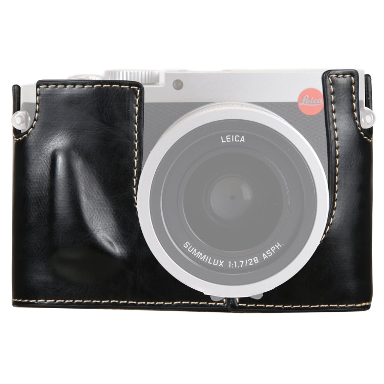 1/4 inch Thread PU Leather Camera Half Case Base for Leica Q (Typ 116) – Leather, For Leica Q For Leica Q Black
