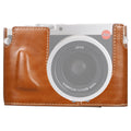 1/4 inch Thread PU Leather Camera Half Case Base for Leica Q (Typ 116) – Leather, For Leica Q For Leica Q Brown