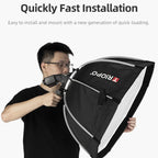 TRIOPO KS55 55cm Speedlite Flash Octagon Parabolic Softbox Diffuser with Bracket Mount Handle, KS55